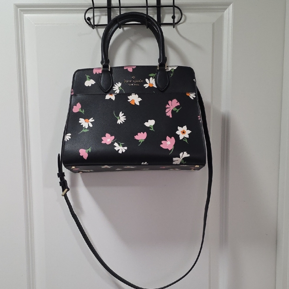 Kate Spade Black Floral Satchel